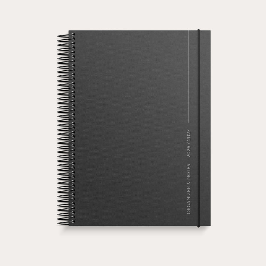 Studie Organizer & Notes A5 ugekalender sort 2026/2027