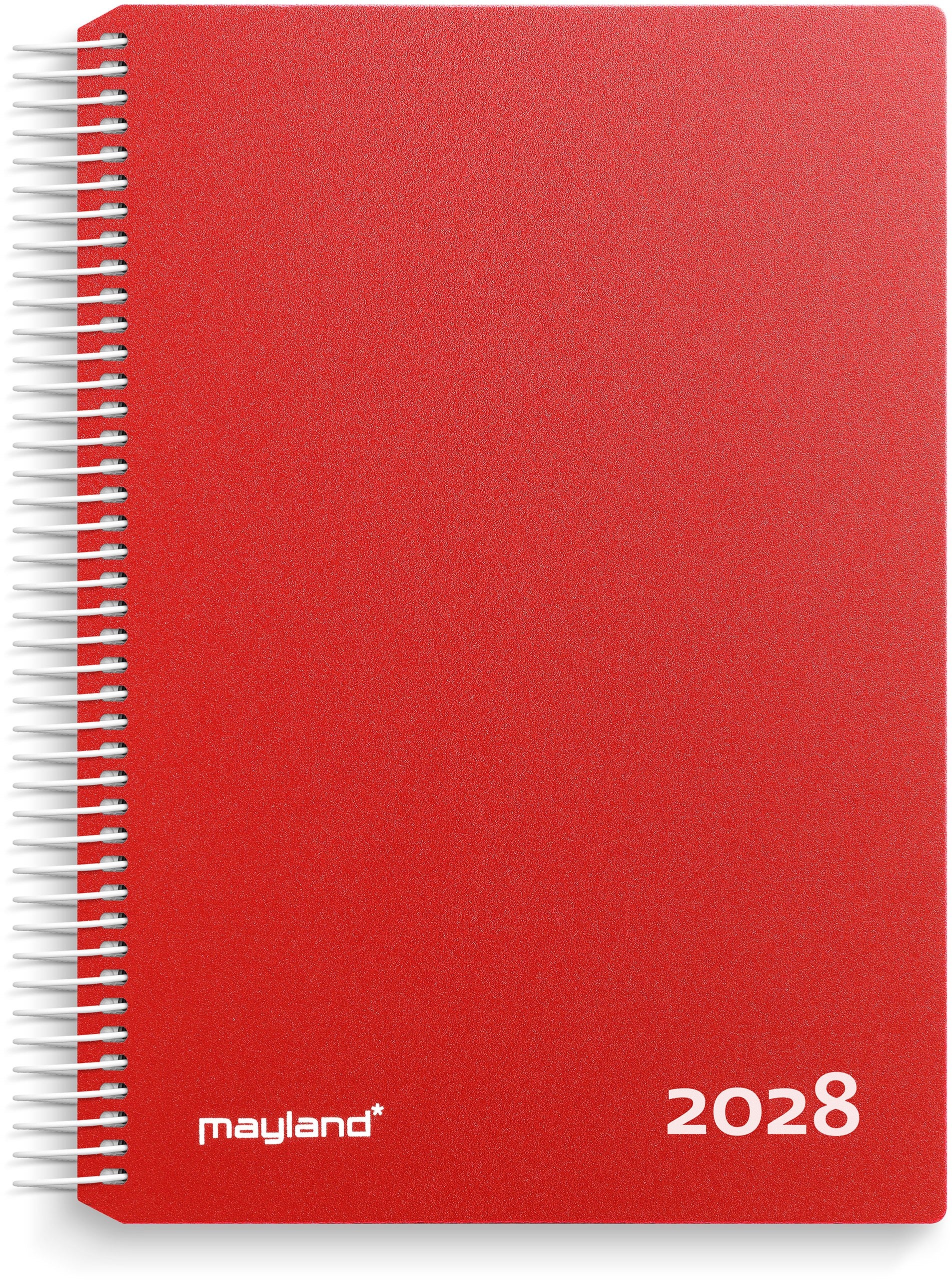 Timekalender rød PP-plast 2028