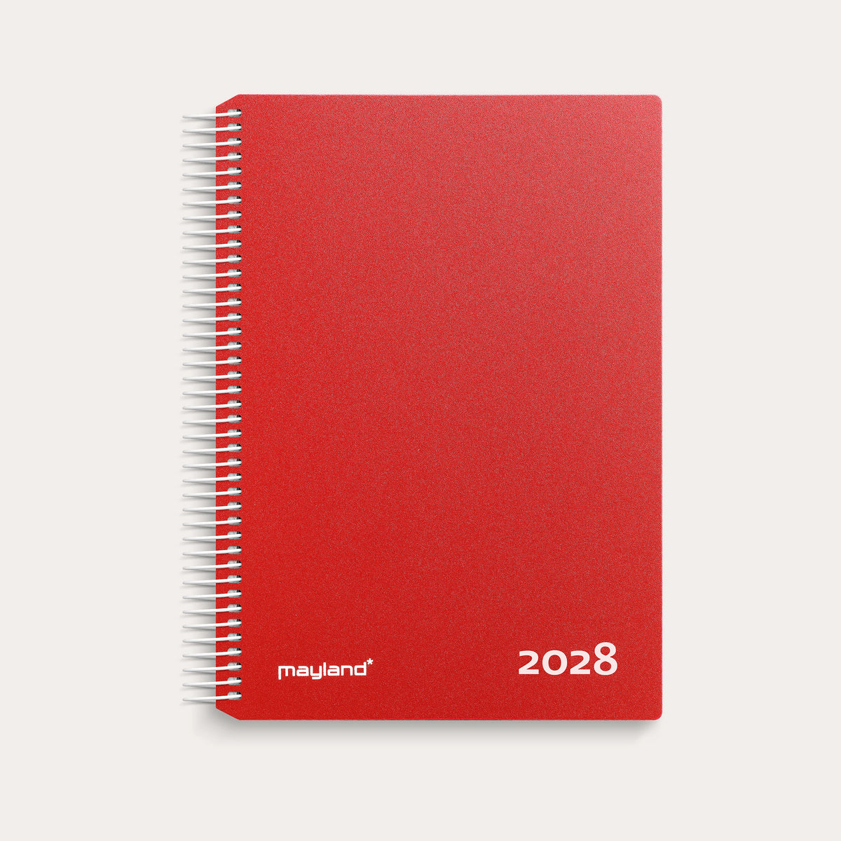 Timekalender rød PP-plast 2028