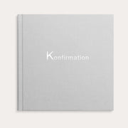 Konfirmationsbog lysegrå tekstilpræg
