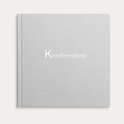 Konfirmationsbog lysegrå tekstilpræg