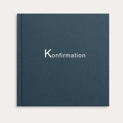 Konfirmationsbog mørkeblå tekstilpræg