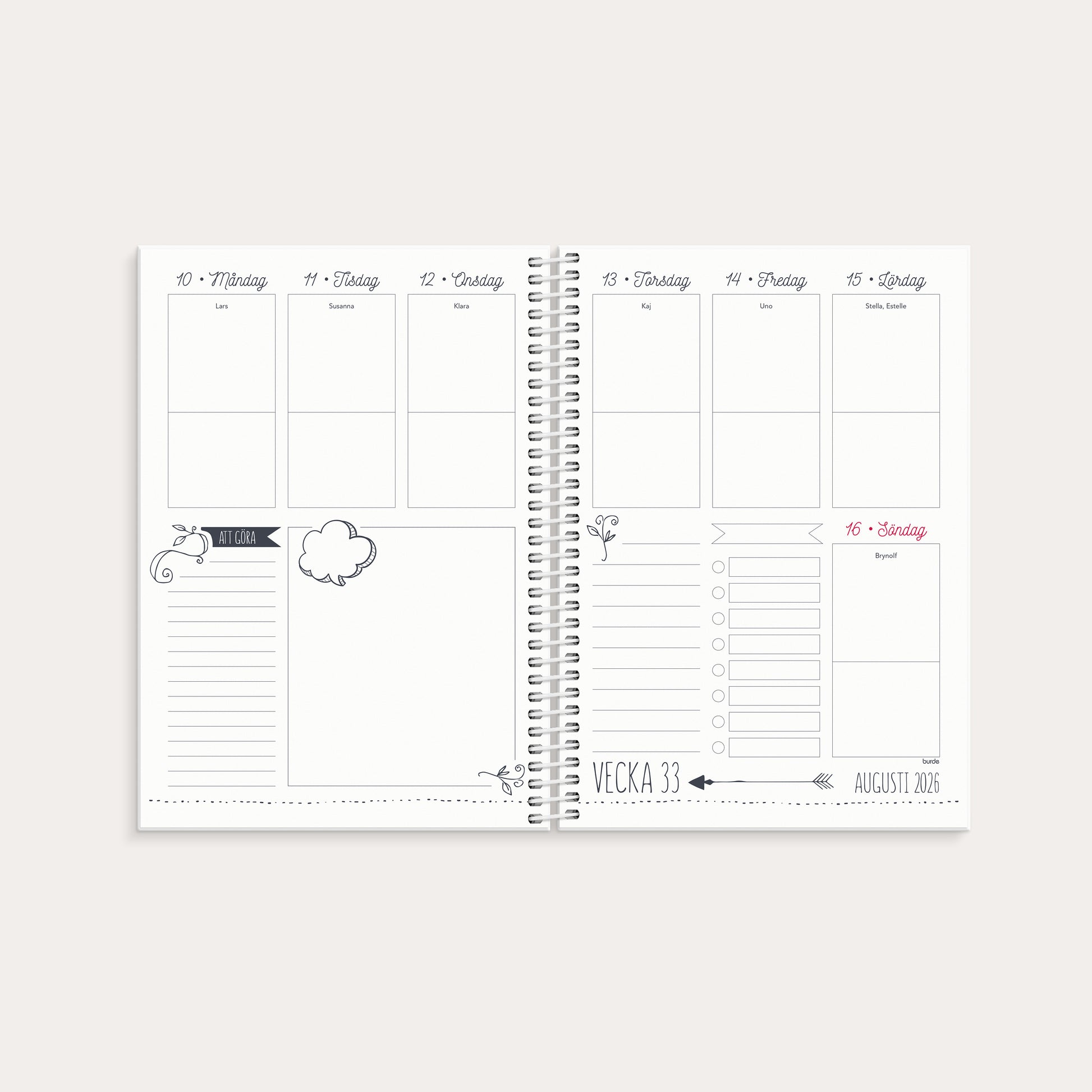 Kalender Doodle 2026 – detail view