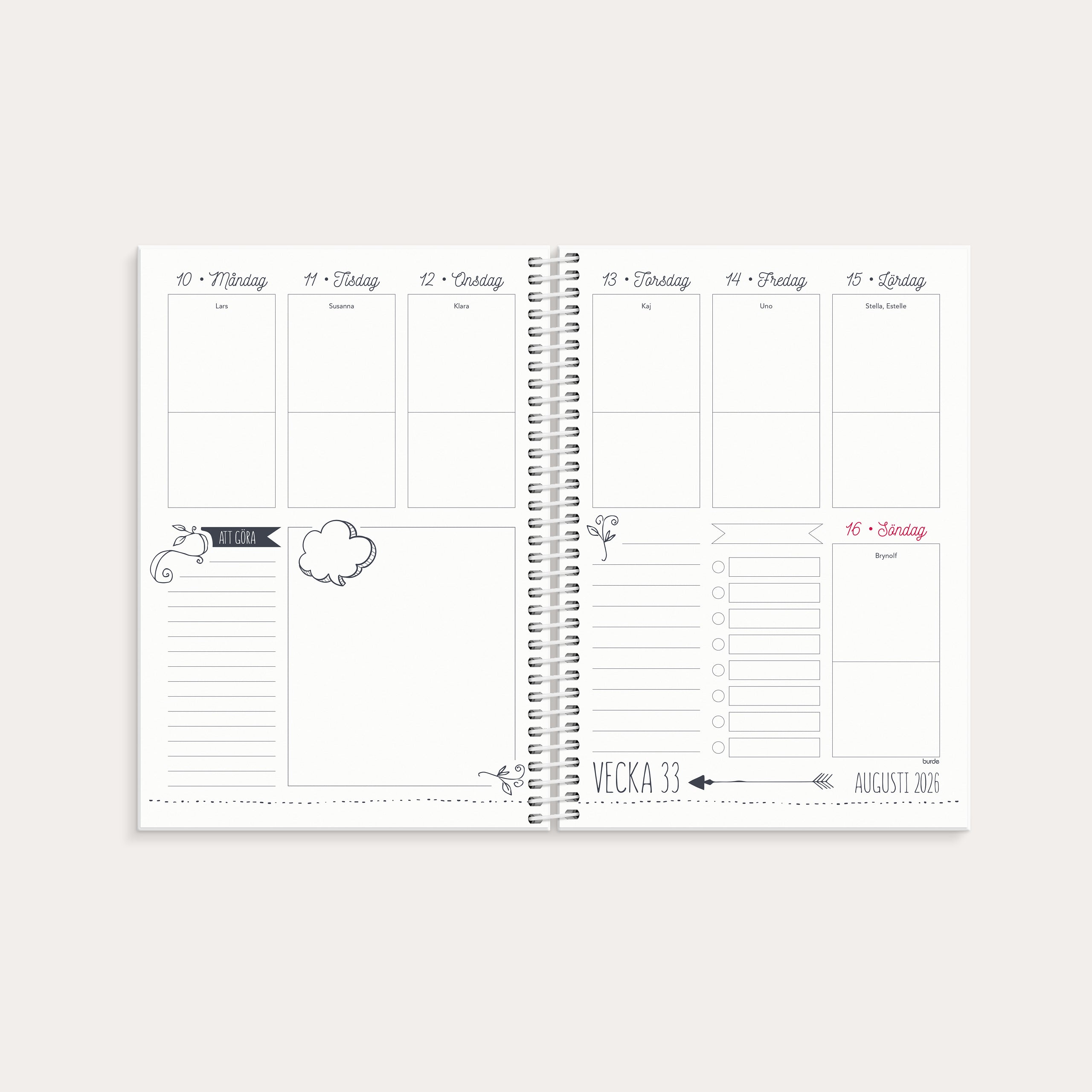 Kalender Doodle 2026 – detail view