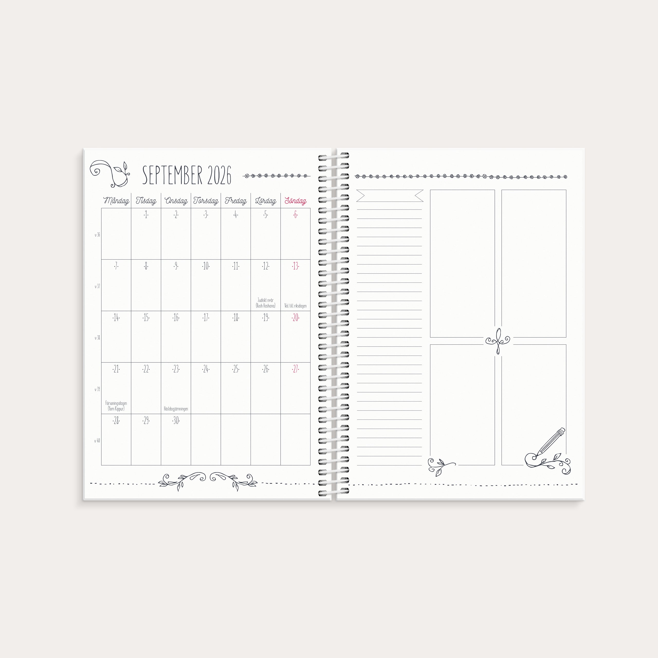 Kalender Doodle 2026 – detail view