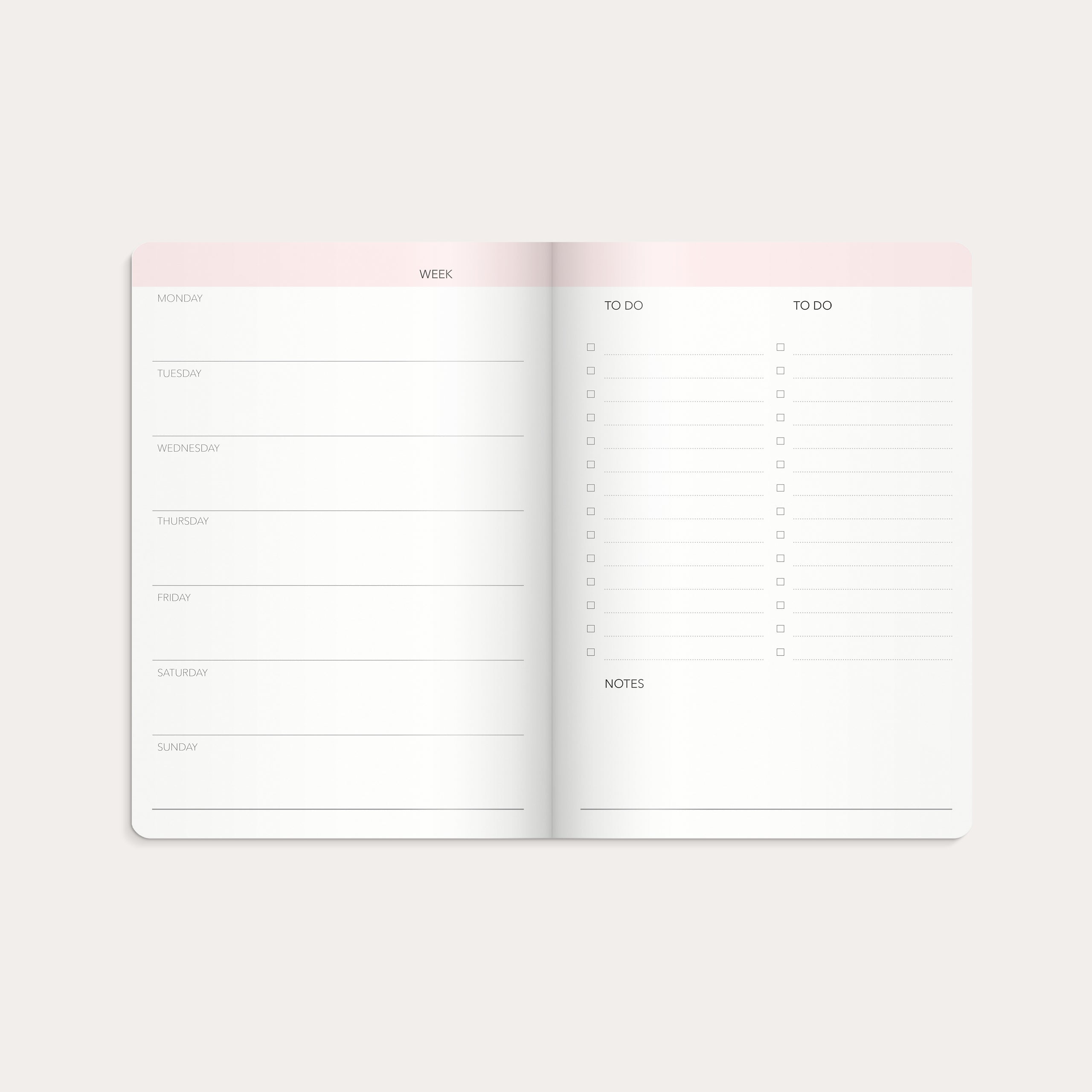 Week Planner pink kalender udateret