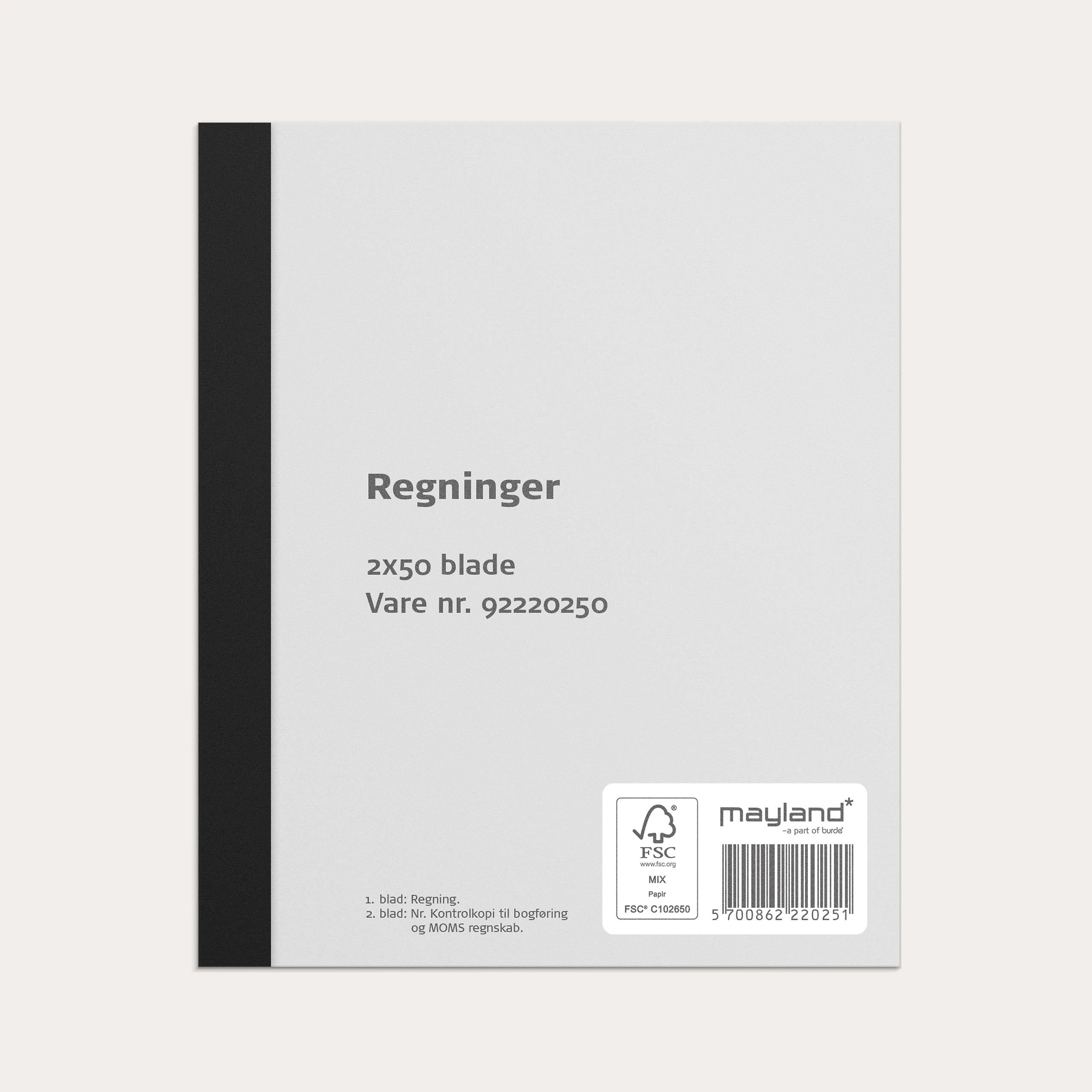 Regninger 2 x 50 sider m. kopi
