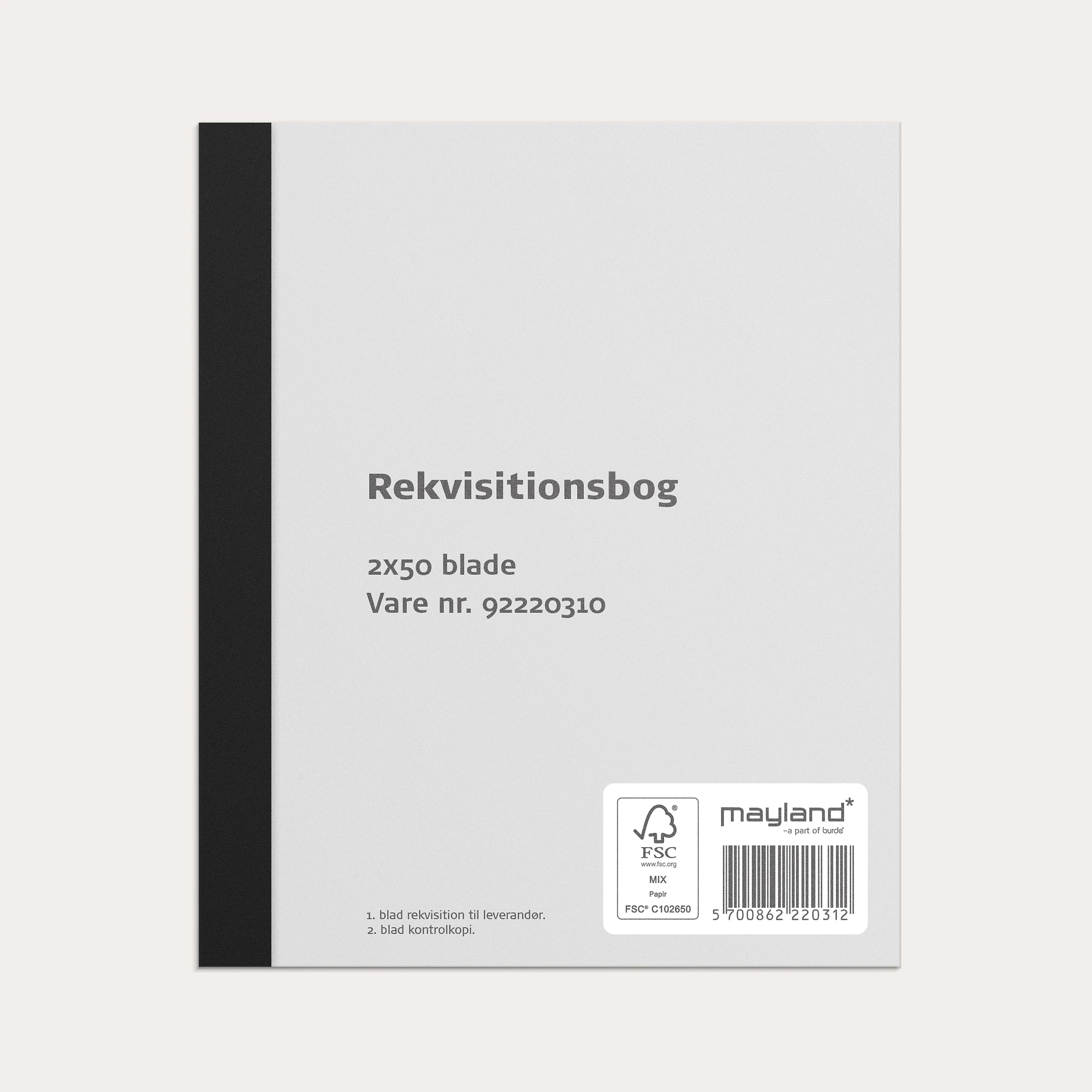 Rekvisitionsbog 2 x 50 sider m. kopi