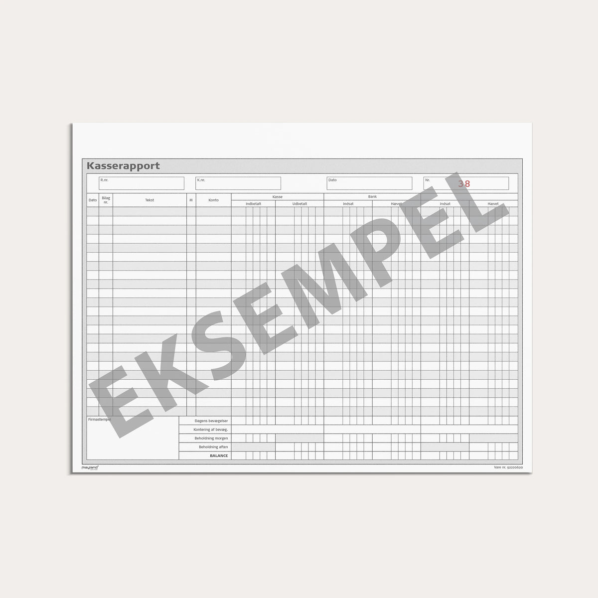 Kasserapport (kasse-bank) 2 x 50 sider m. kopi