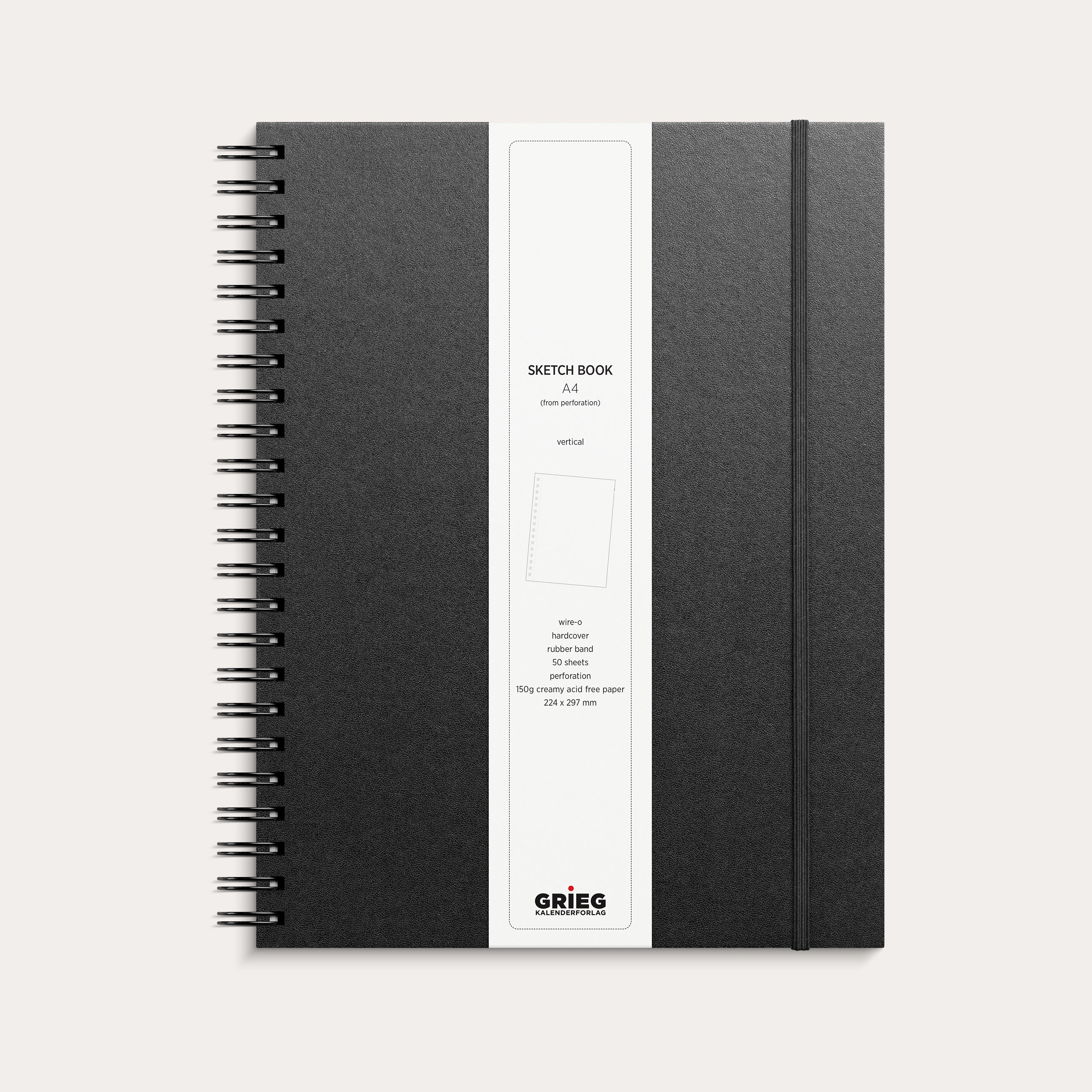 Skitseblok A4 sort kunstskind