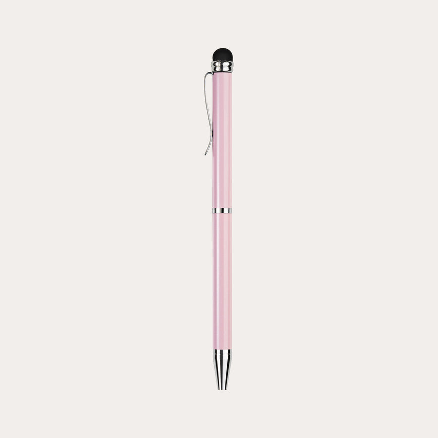 Kuglepen med touch-funktion metallic lyserød