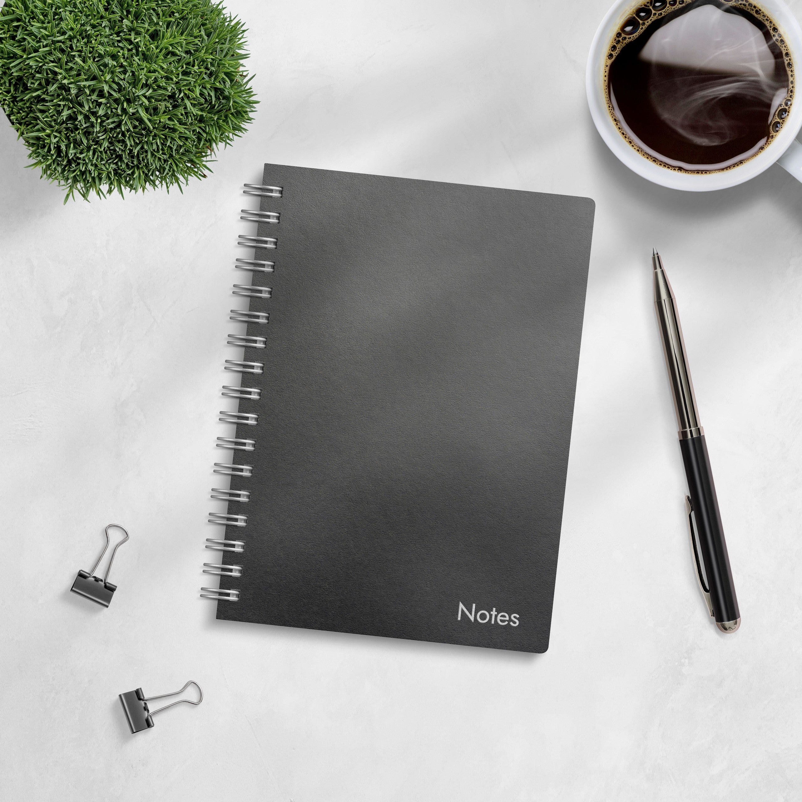Spiral notebook A6 black carton