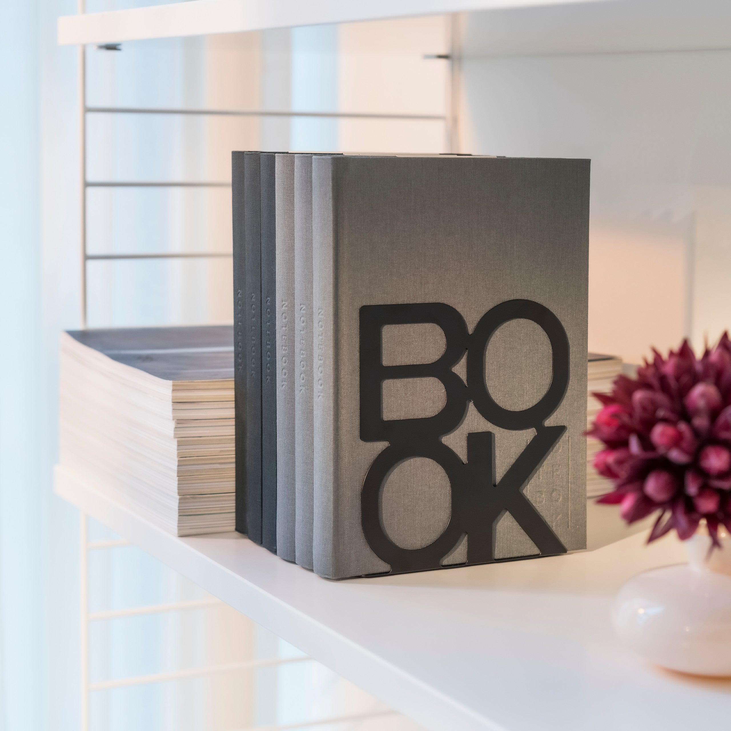 Bogstøtte BOOK 2-pak sort