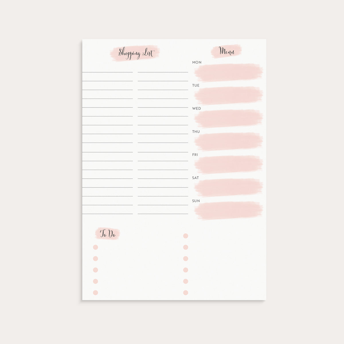 Planner Pad Life Organizer