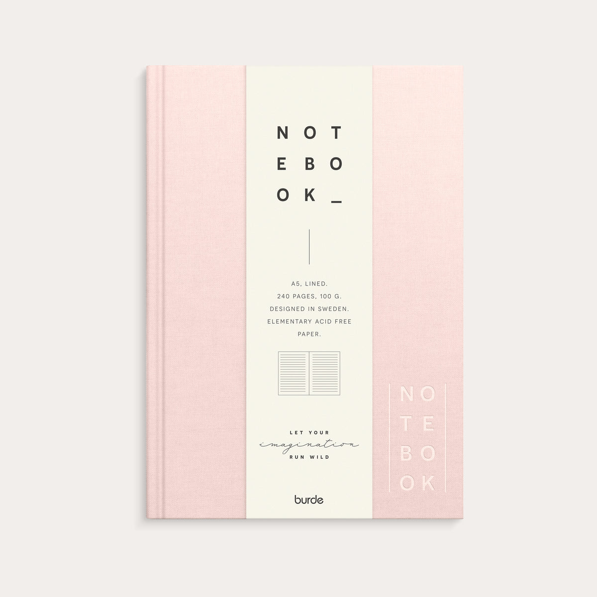 Notebook Textile pink lined A5