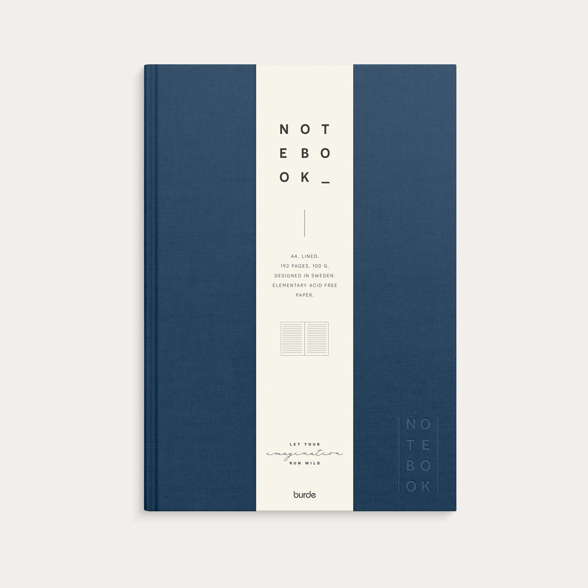 Notebook Textile dark blue lined A4