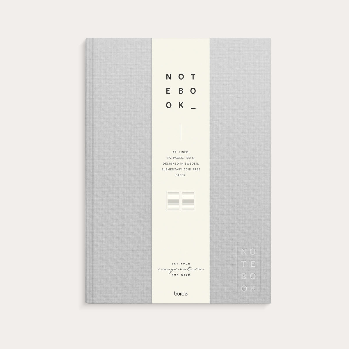 Notebook A4 Textile Light Grey
