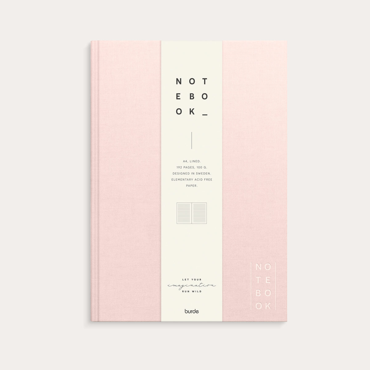 Notebook Textile pink lined A4