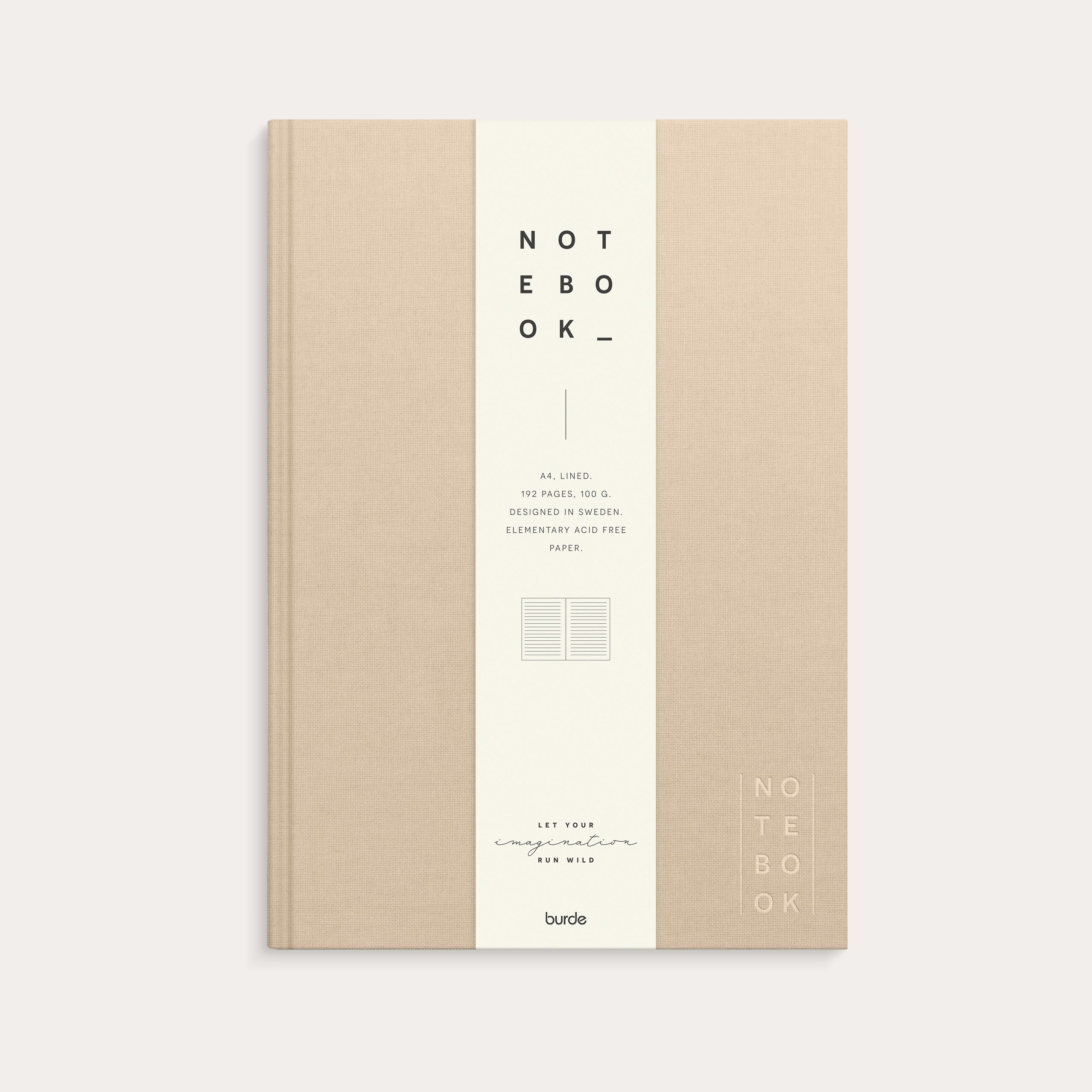 Notebook A4 Textile Beige