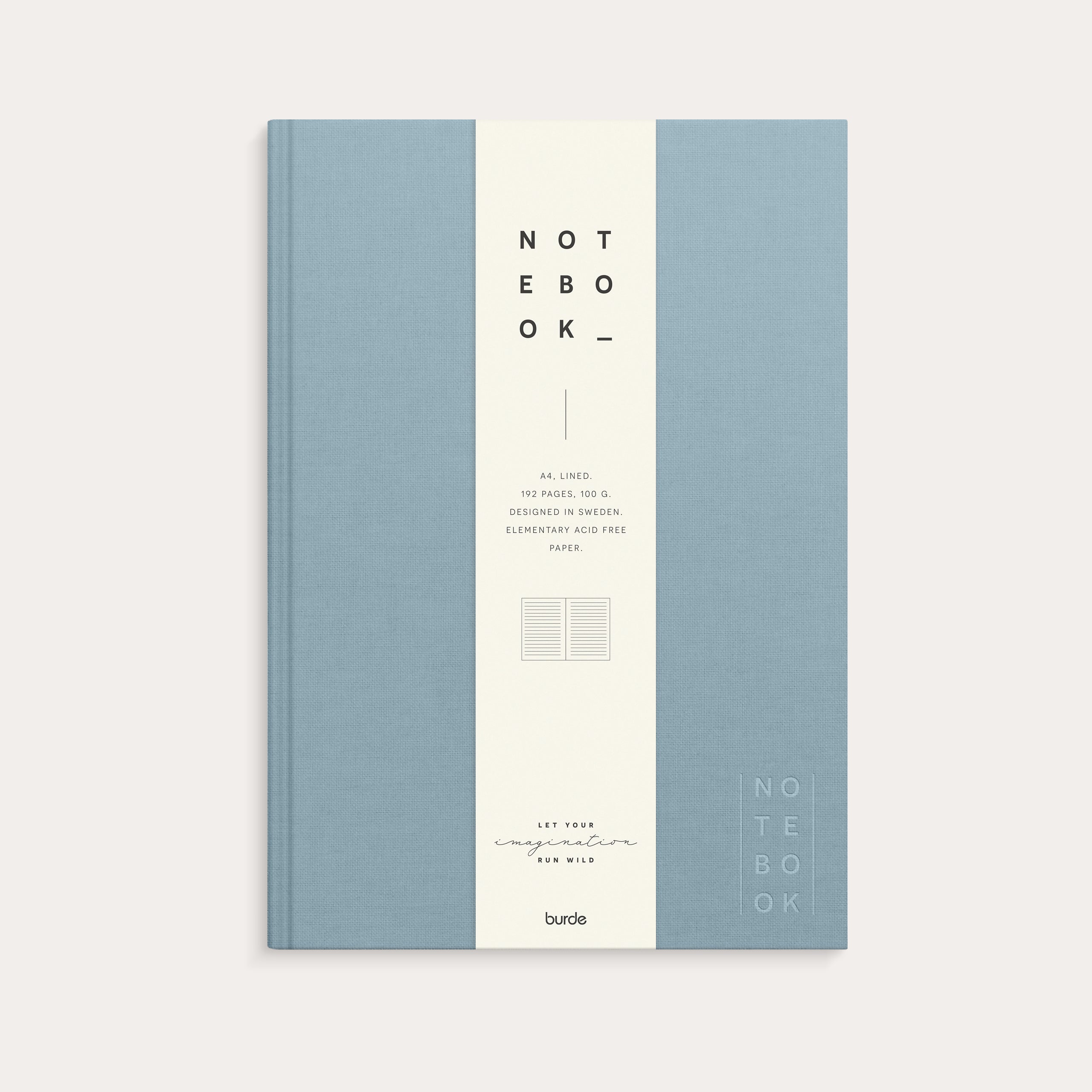Notebook A4 Textile Light Blue