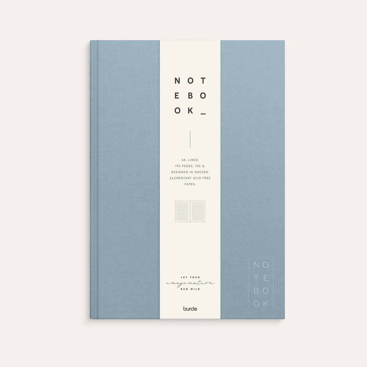 Notebook Textile light blue lined A4