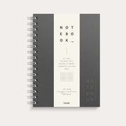 Notebook Textile dark grey lined A5 wire-o