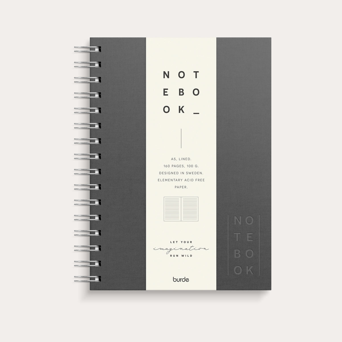 Notebook A5 Textile Dark Grey