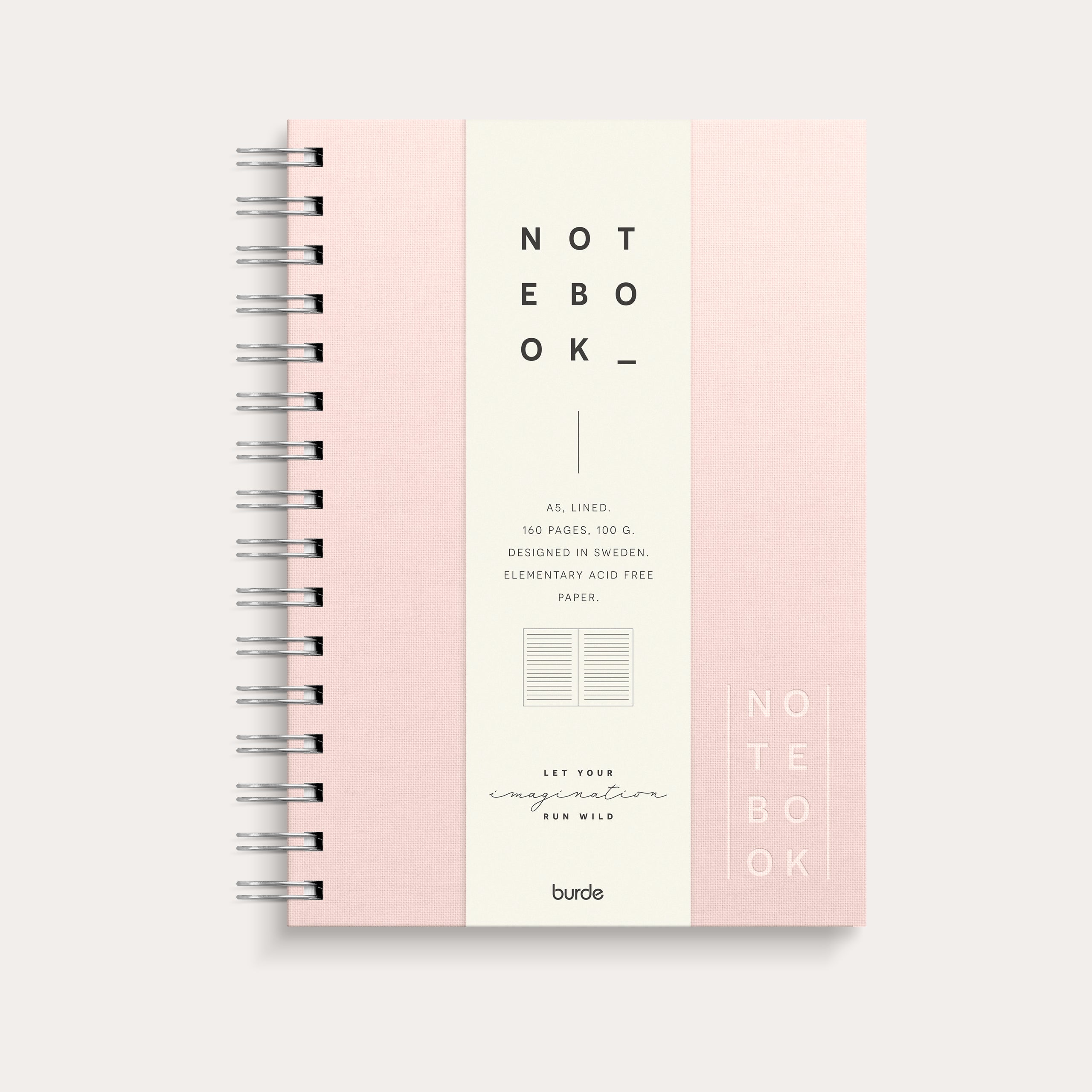 Notebook Textile pink lined A5