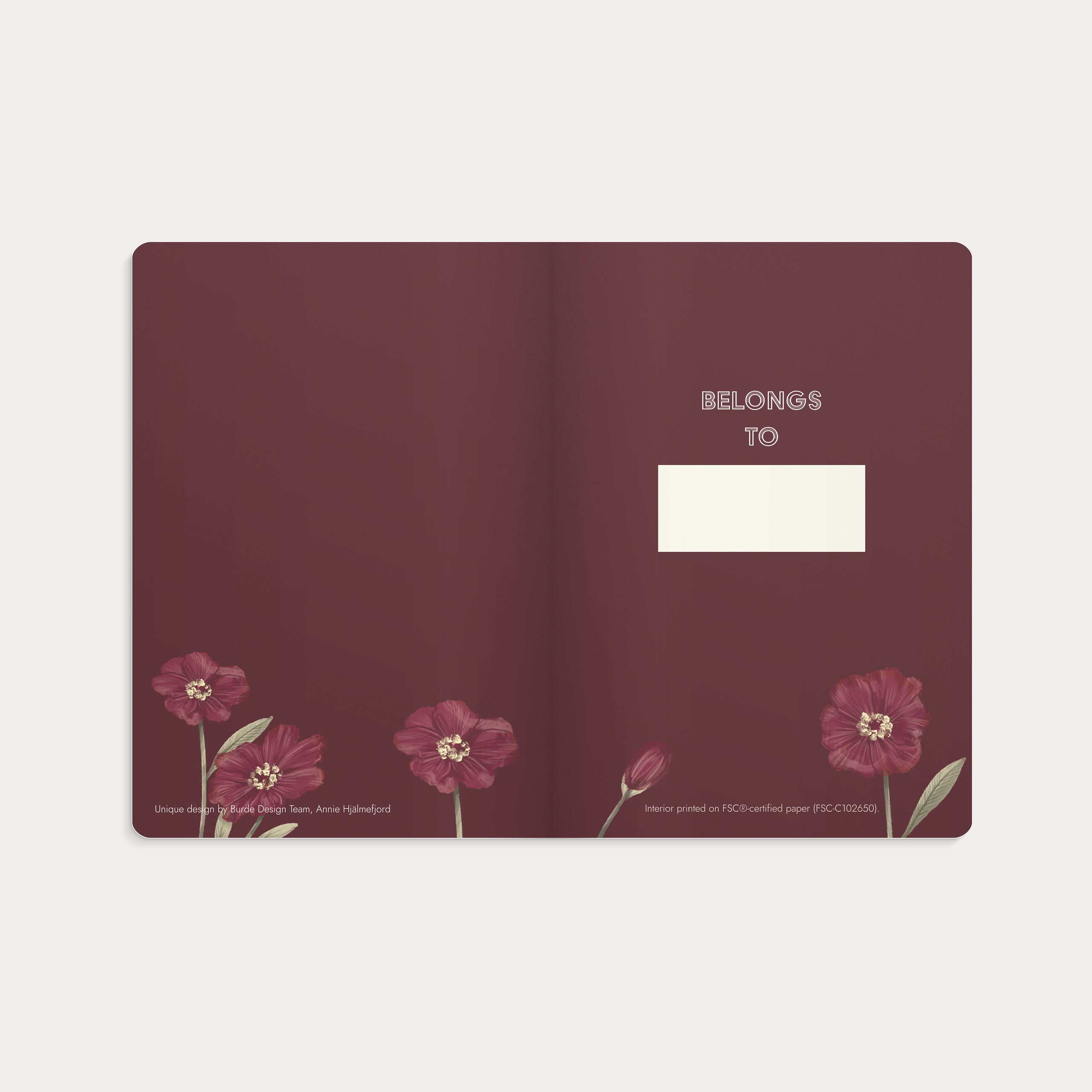 Notebook A5 Deluxe Burgundy Flower