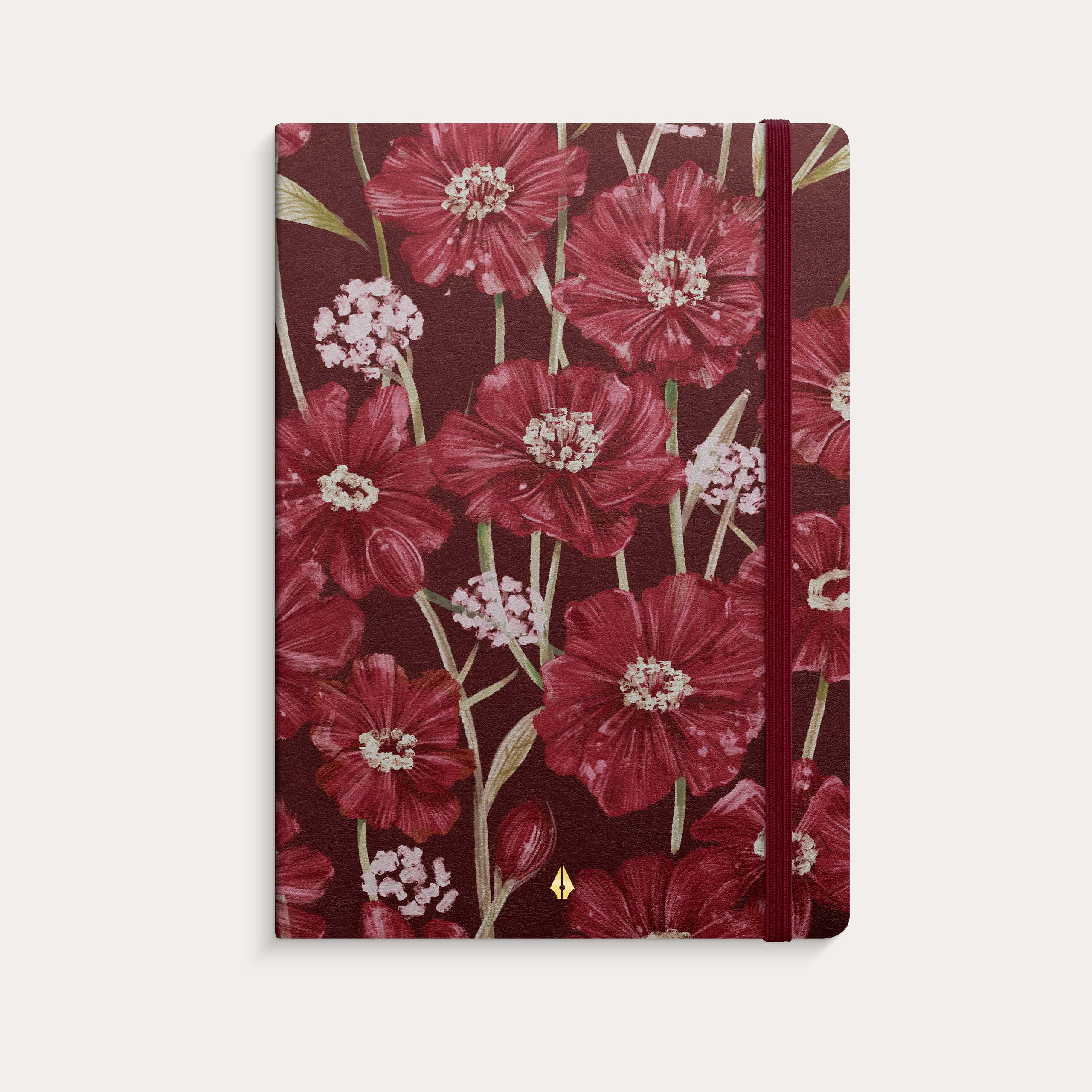 Notebook Deluxe A5 burgundy flower