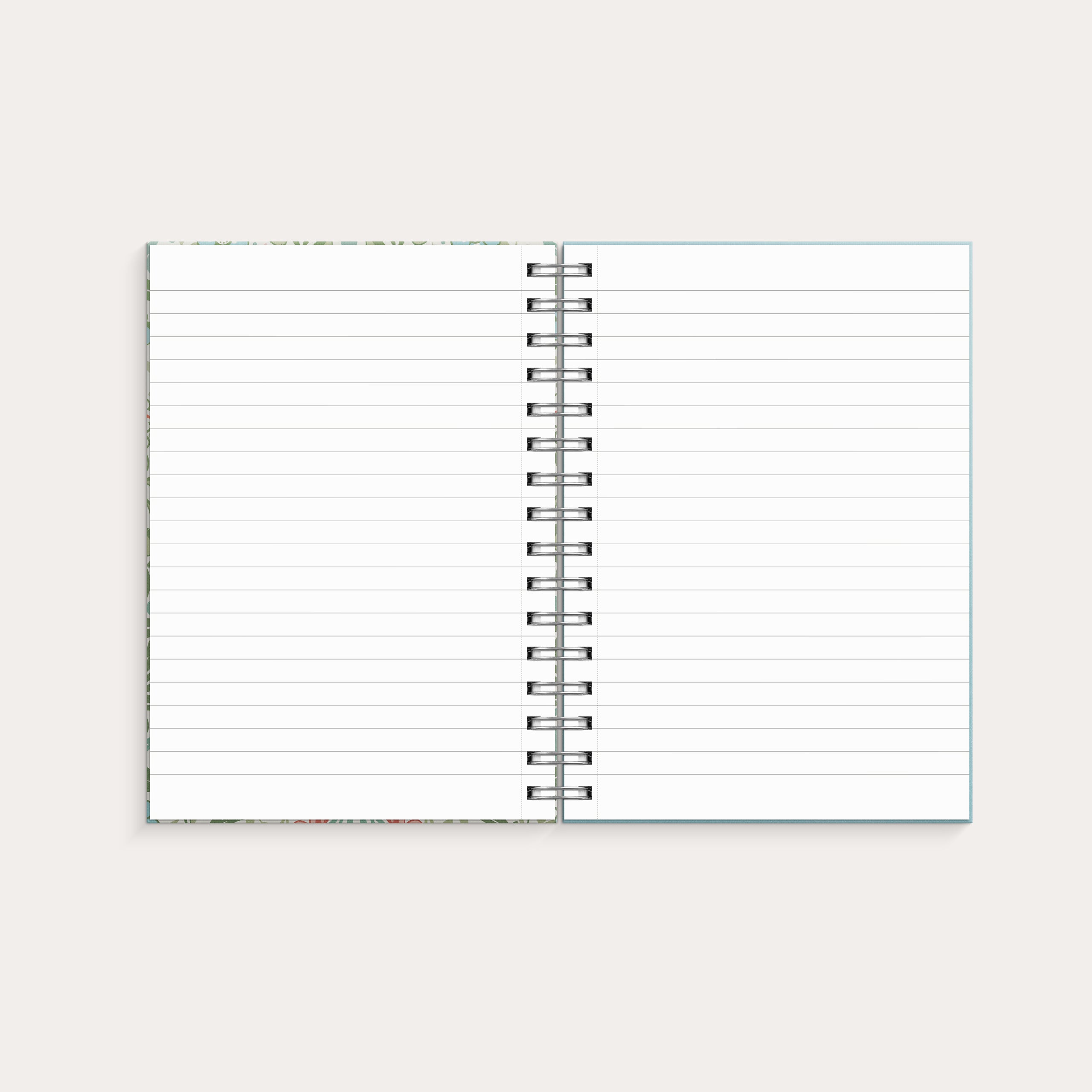 Notebook A5 blue/green flowers