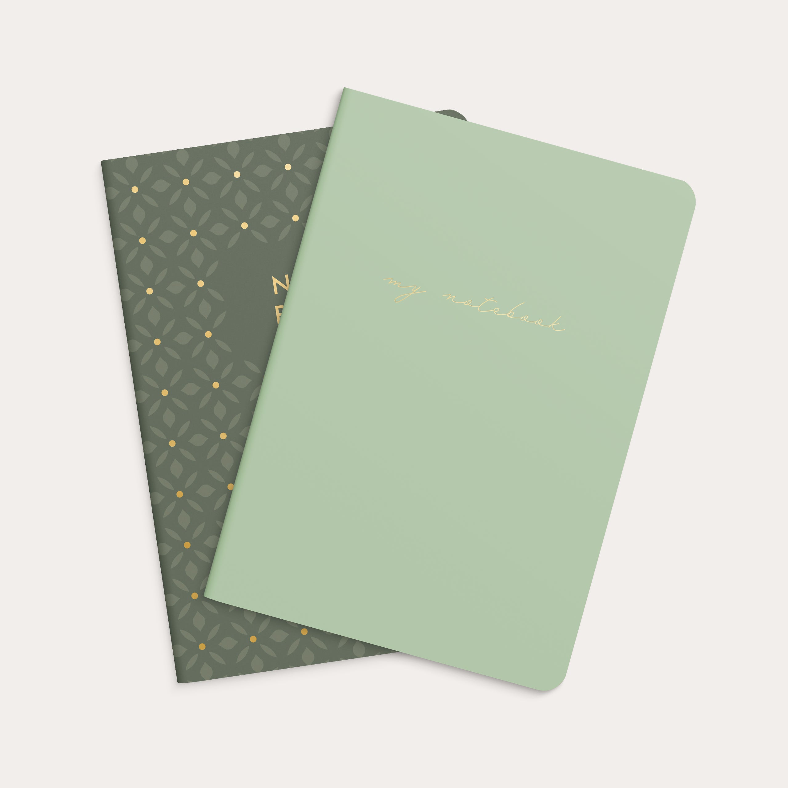 Notebook Green & Pattern 2 pack