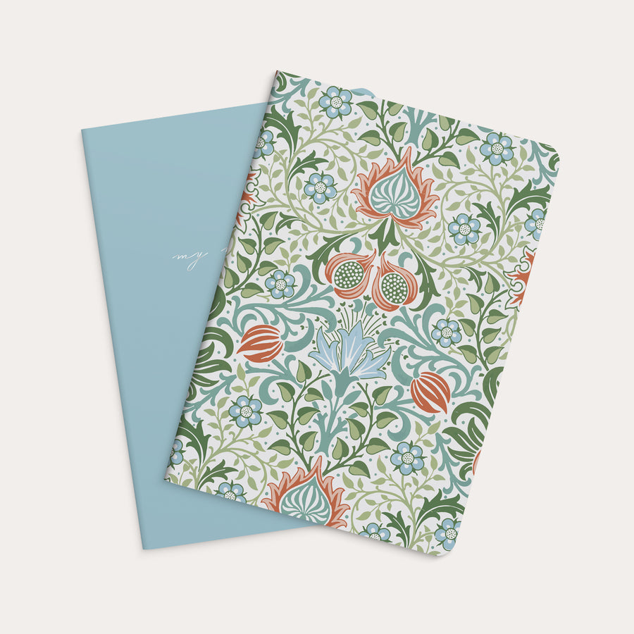 Notebook Blue & Flower 2 pack