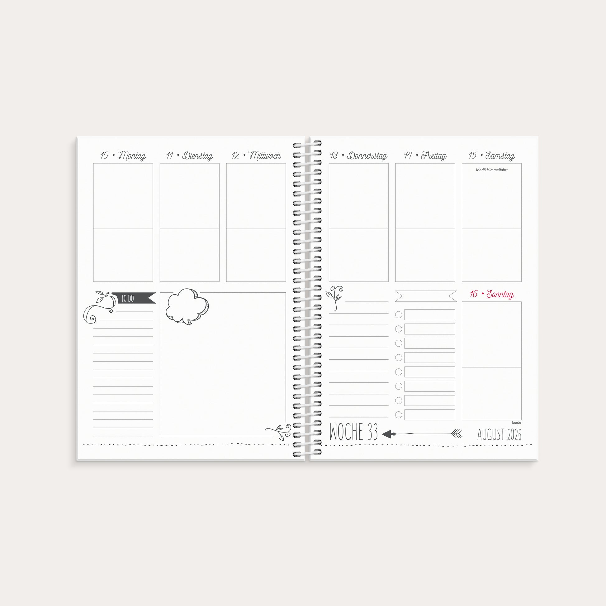 Kalender Doodle 2026 – detail view