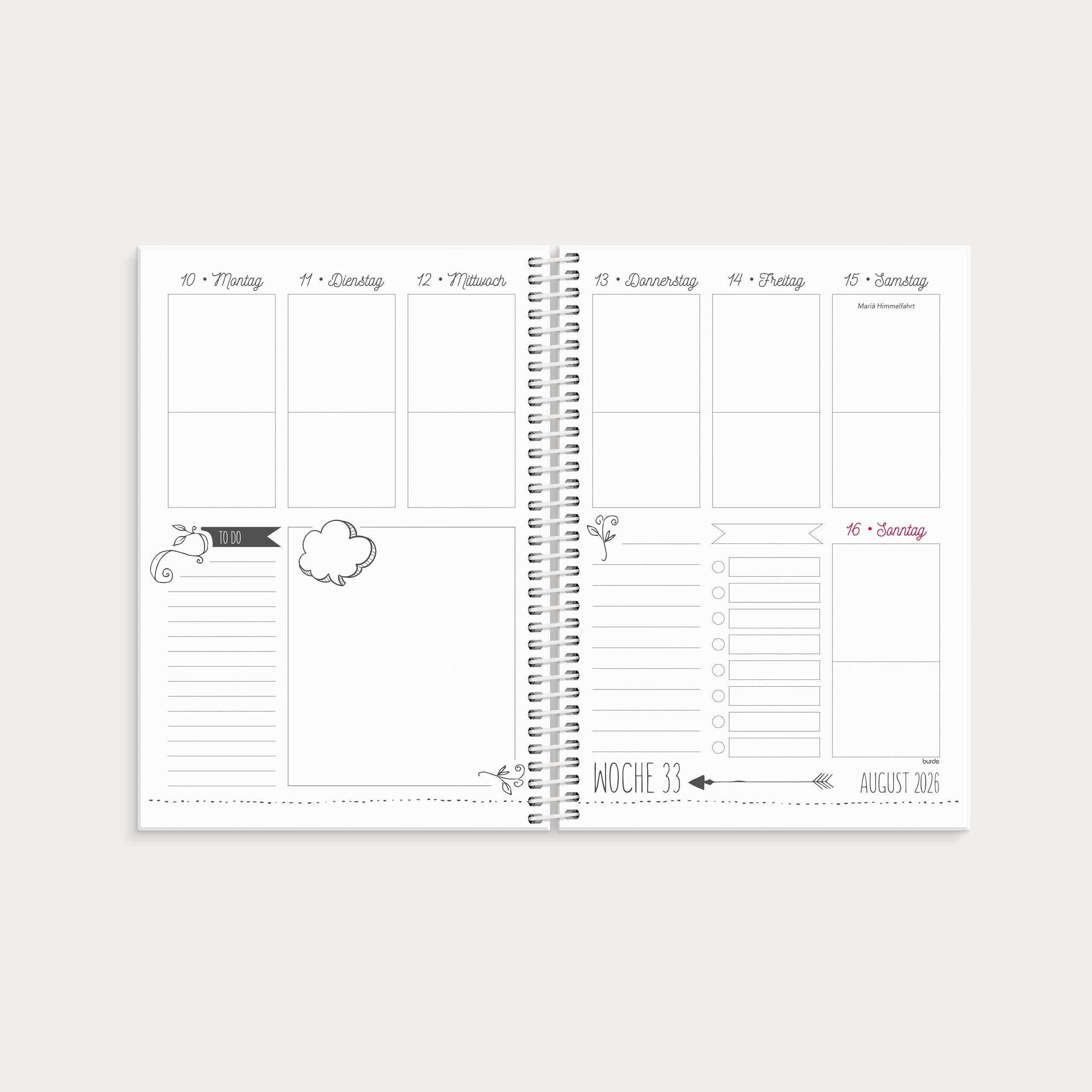 Kalender Doodle 2026 – detail view