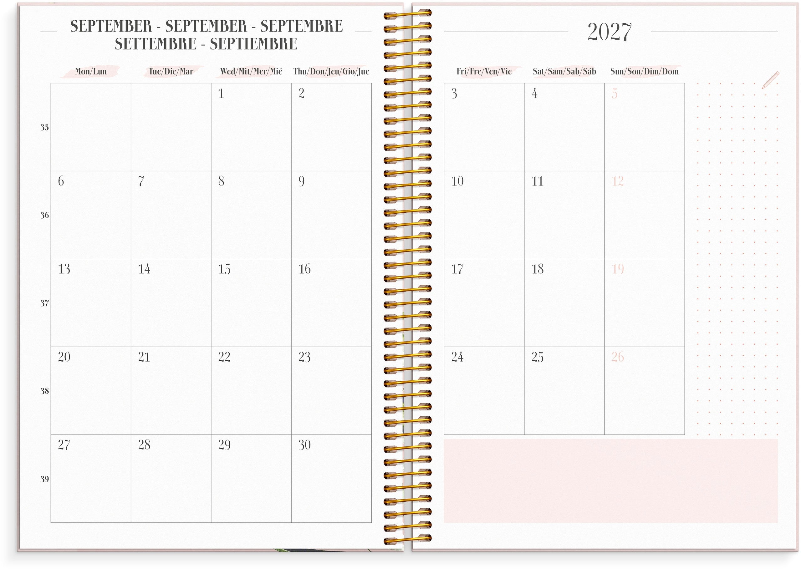 Life Planner Pink 2027 Meadow Flowers