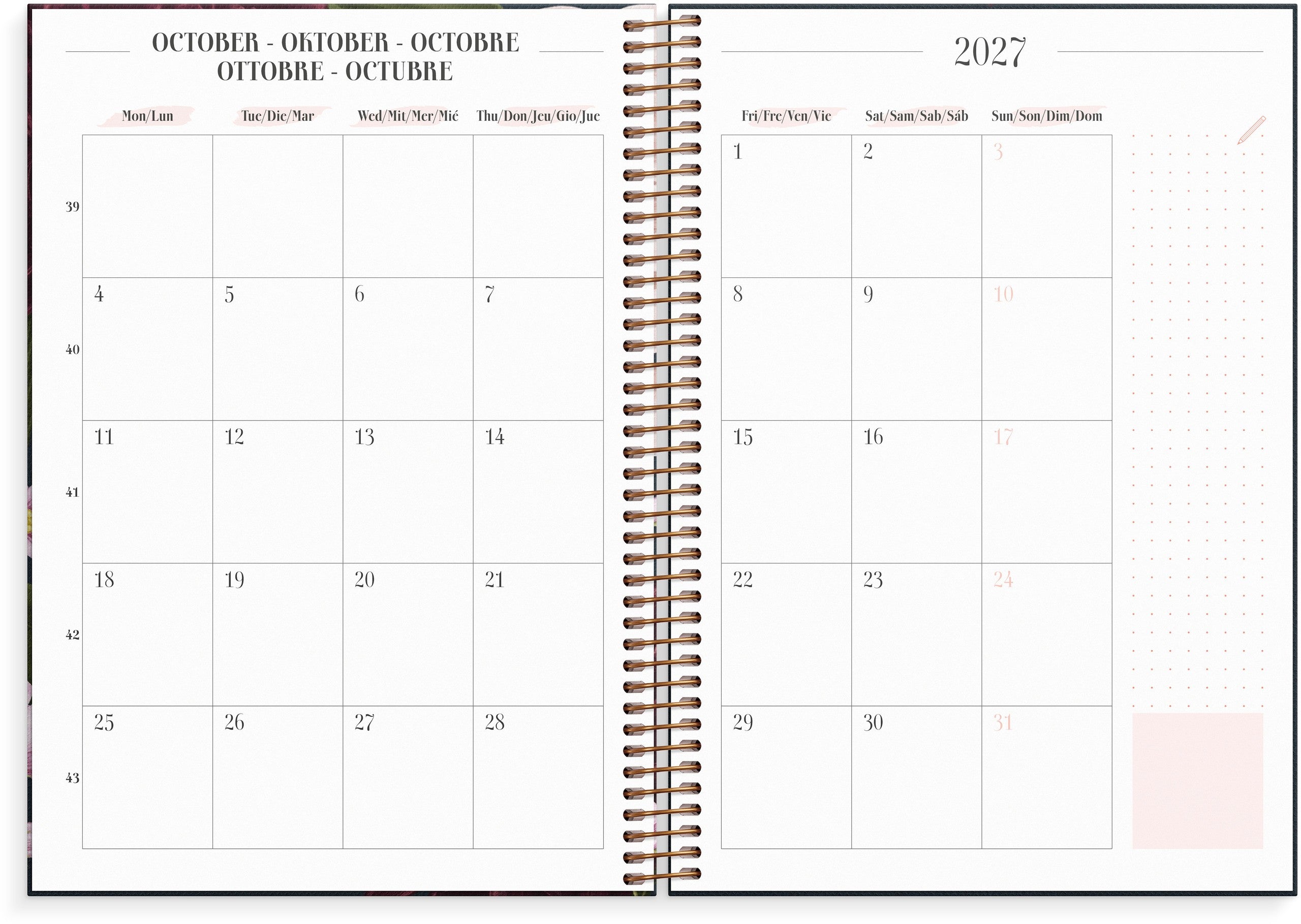 Life Planner Pink 2027 Garden Dreams