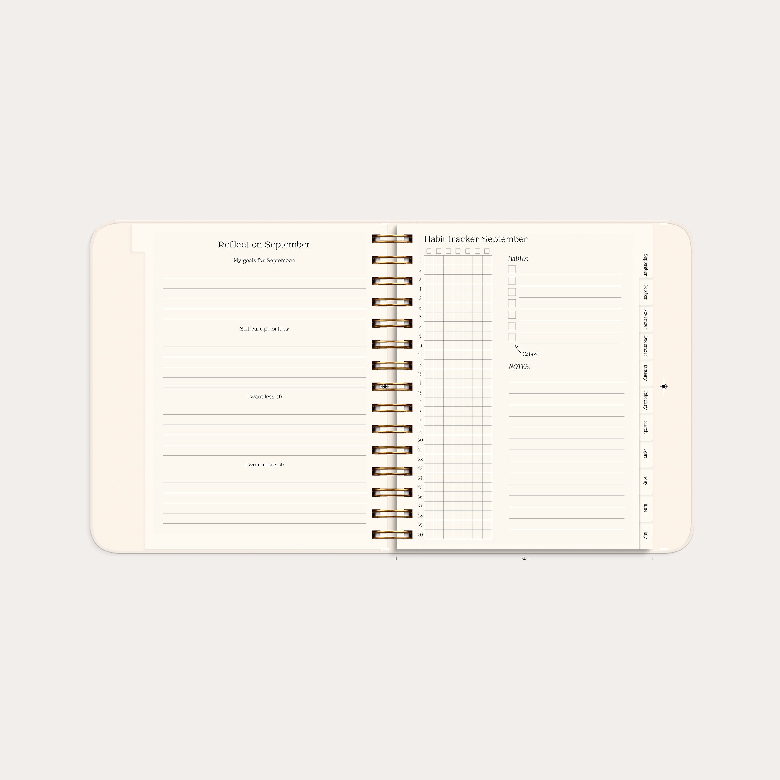 Life Planner Pastel flowers