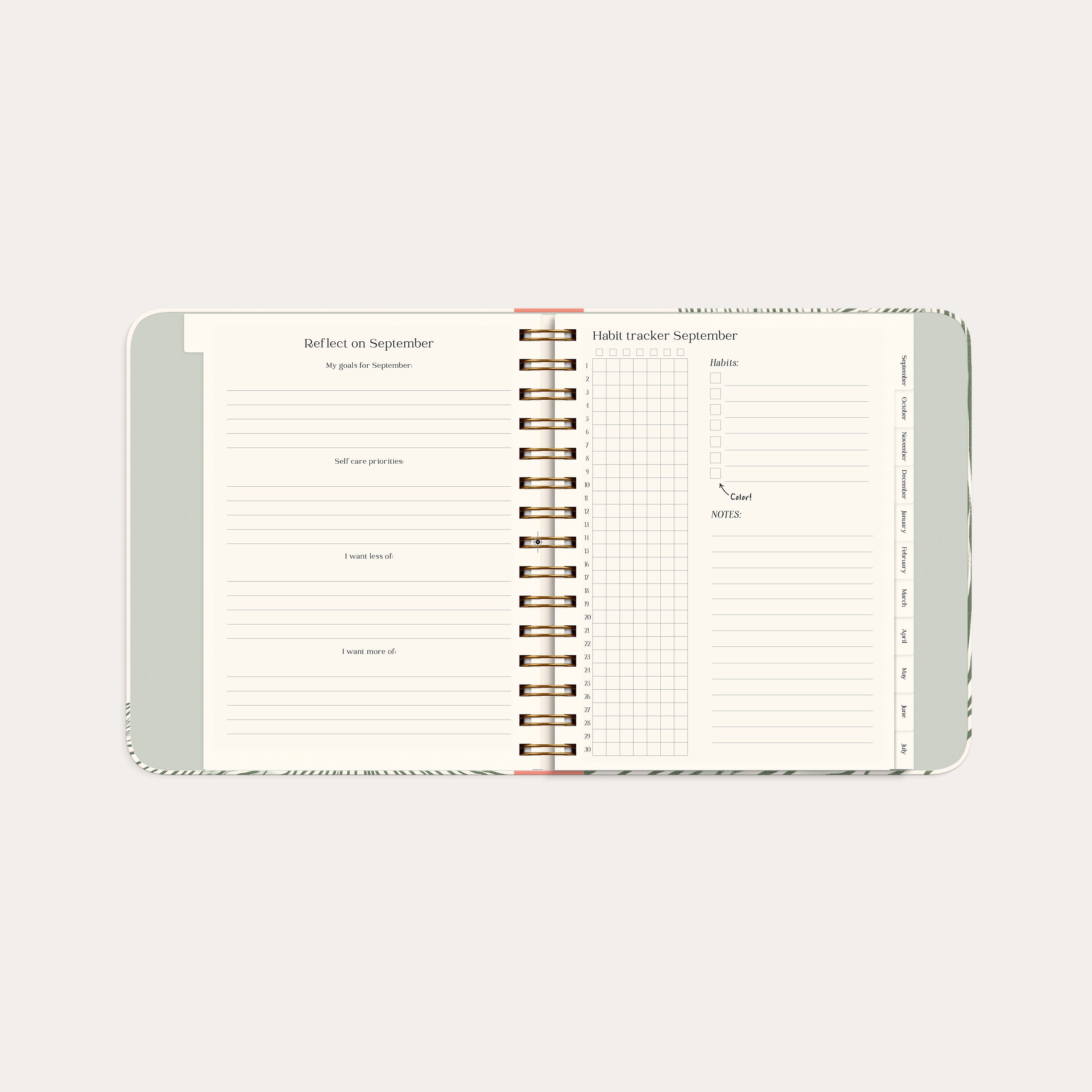 Life Planner Decor Green flow