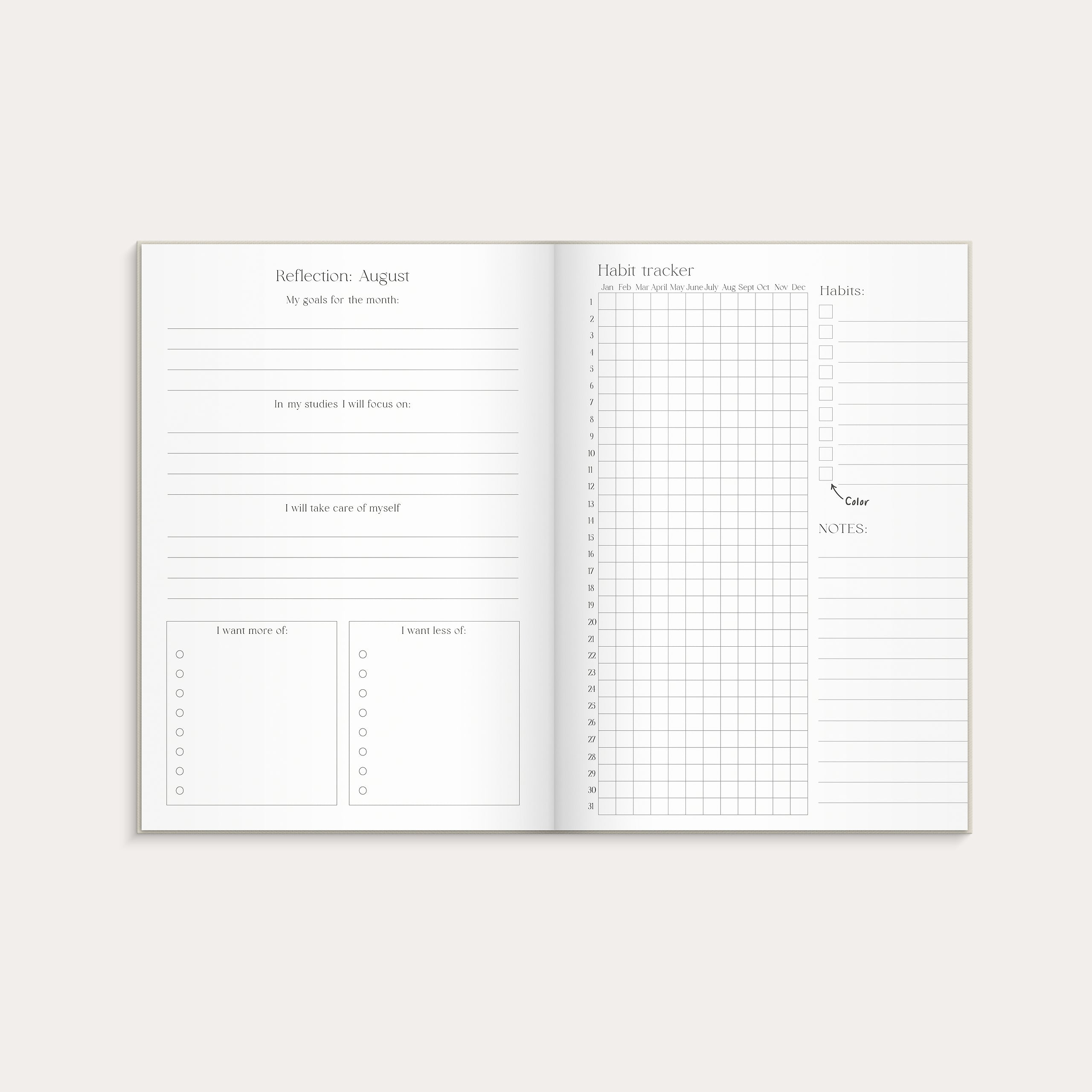 Student Planner A5 Beige