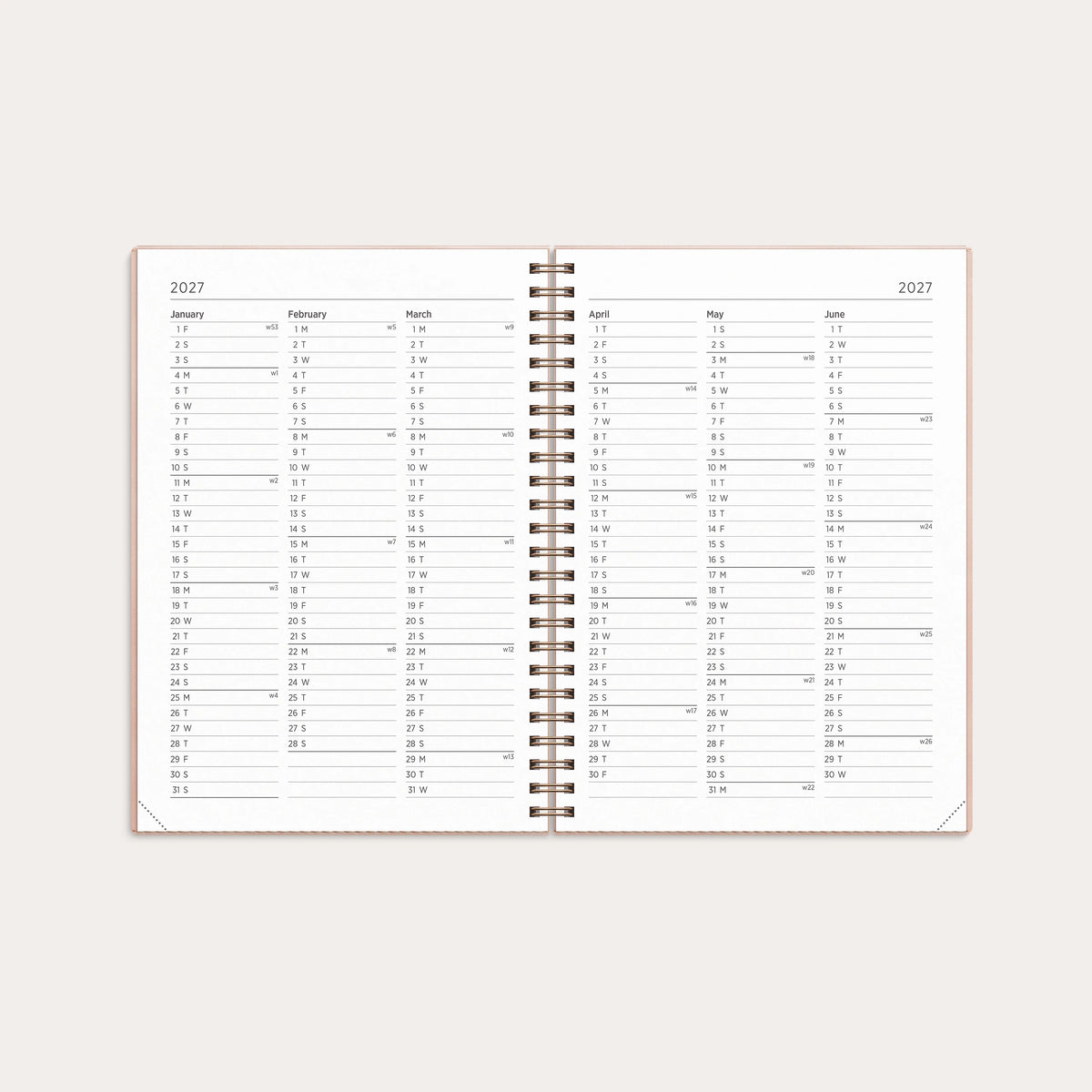 Calendar 2027 Senator A5 Twist Pink