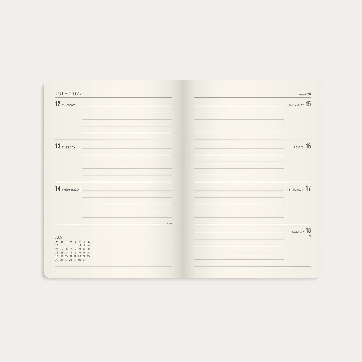 Kalender 2027 Agency A5 Forma Deluxe Brun