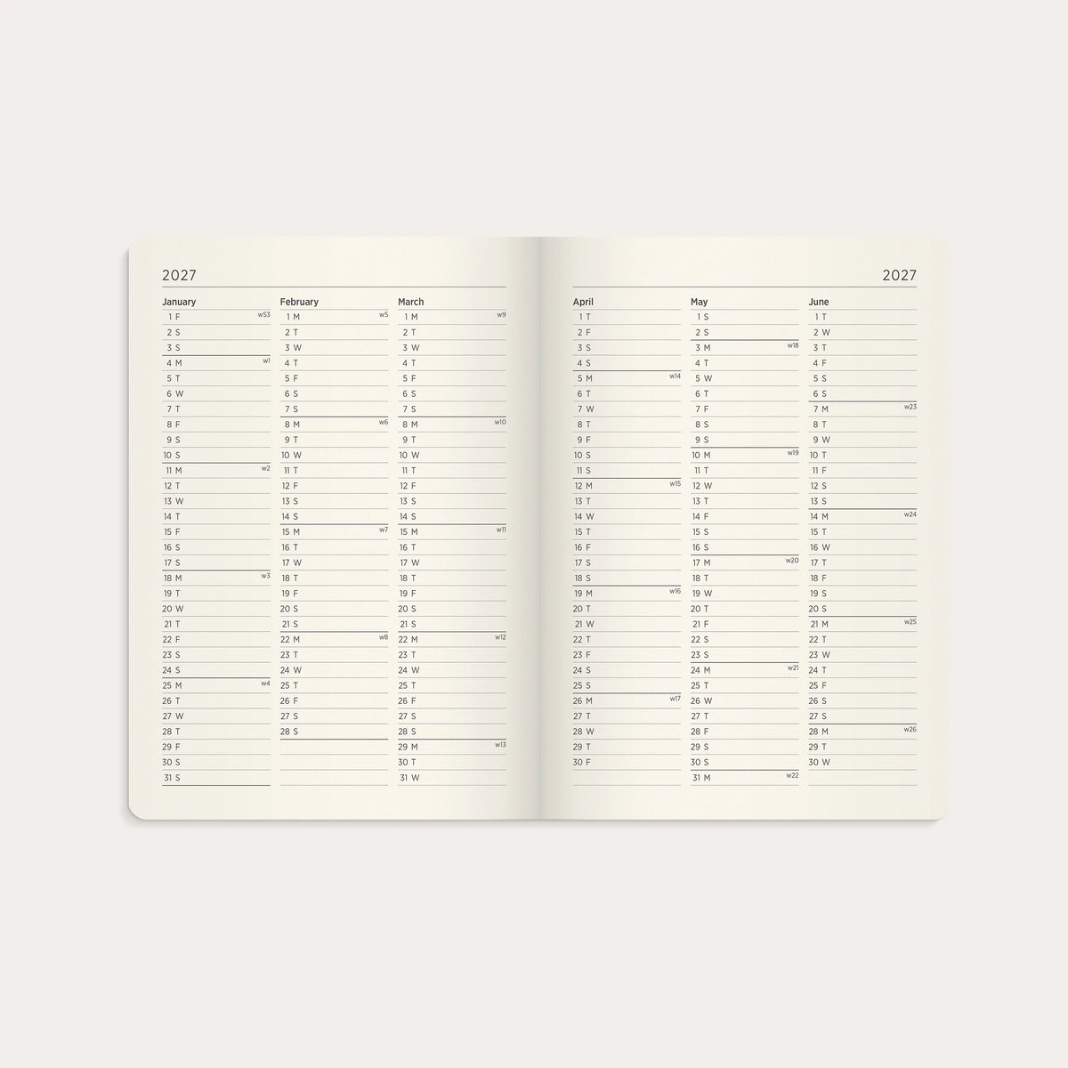 Kalender 2027 Agency A5 Forma Deluxe Brun