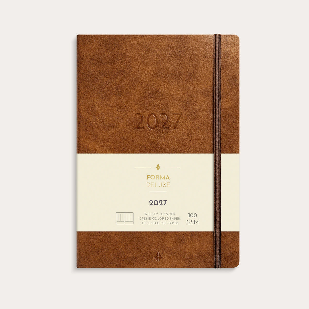 Kalender 2027 Agency A5 Forma Deluxe Brun