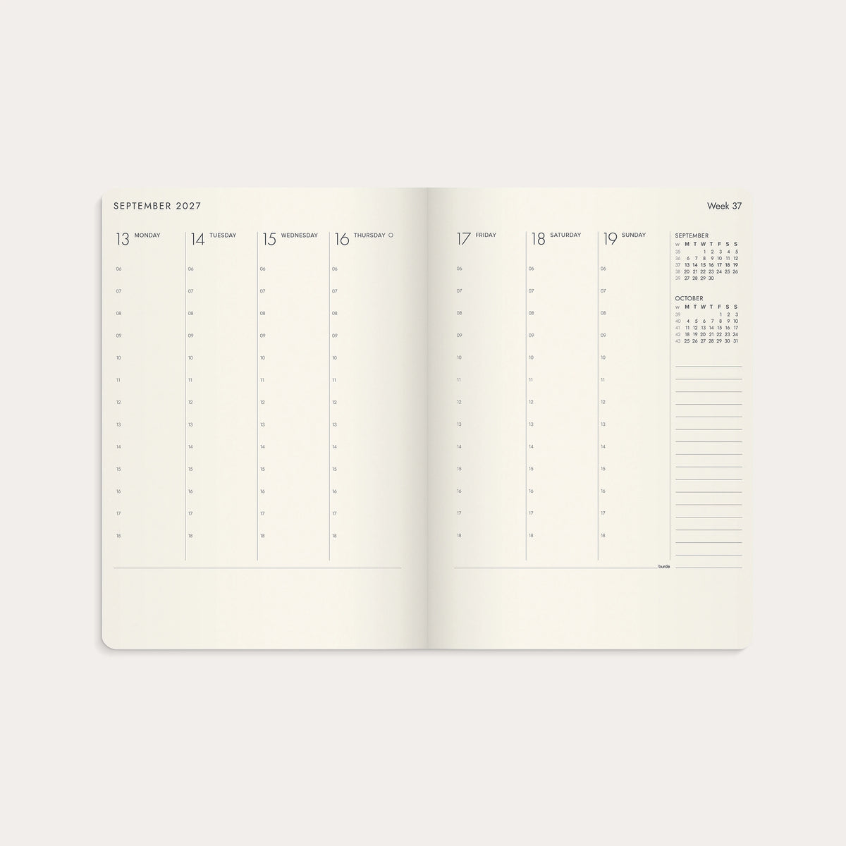Calendar 2027 Agency A5 Forma Deluxe black