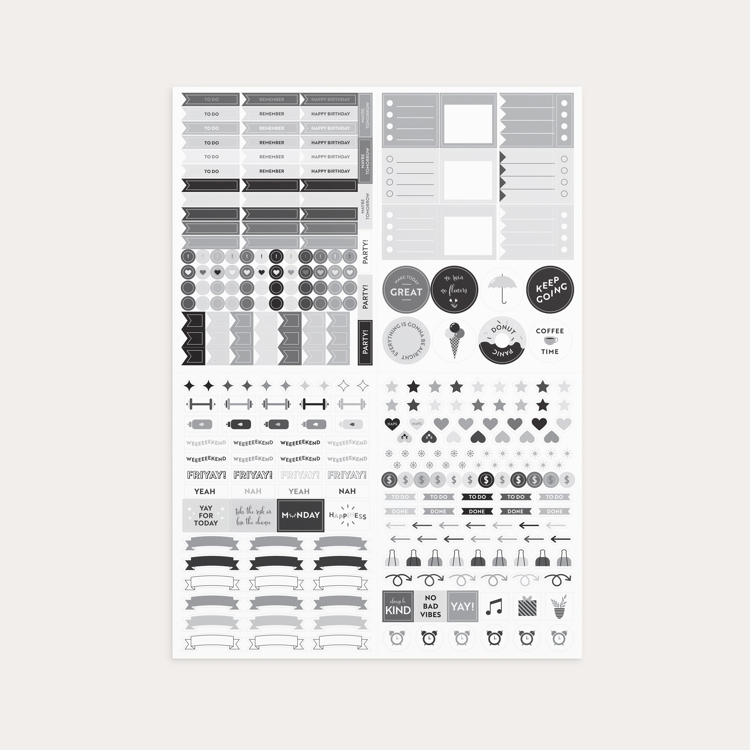 Black and White Stickers