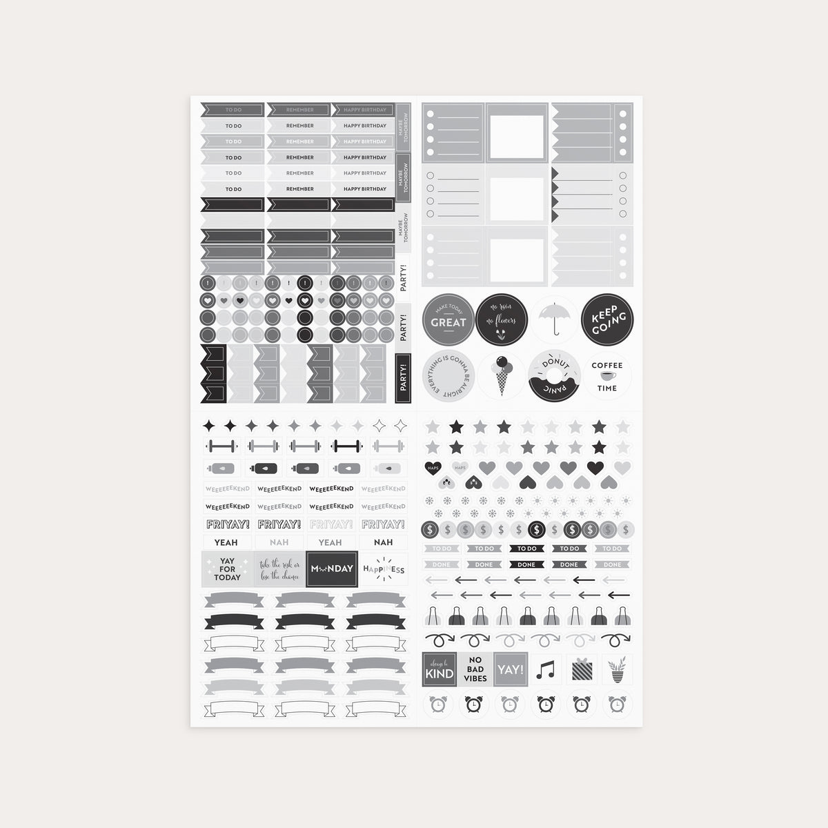 Black and White Stickers