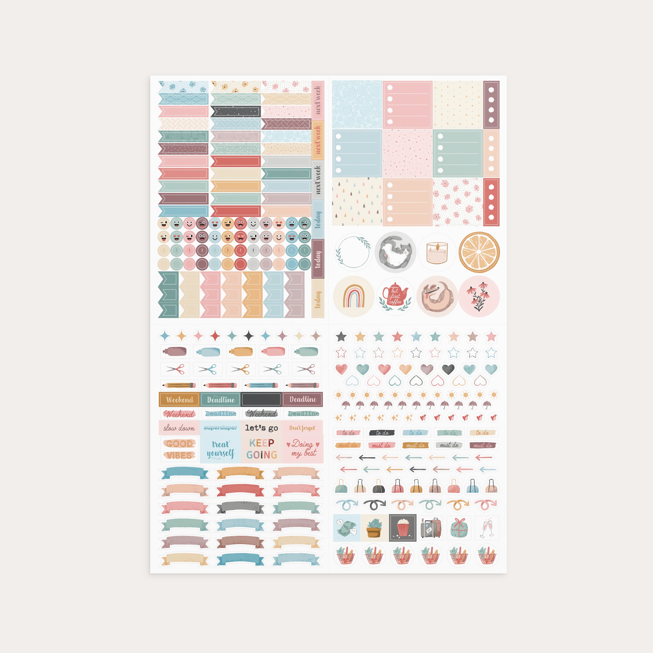 Muted Rainbow Stickers